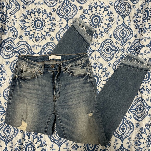 KanCan Frayed Hem Blue Jeans - Picture 1 of 5